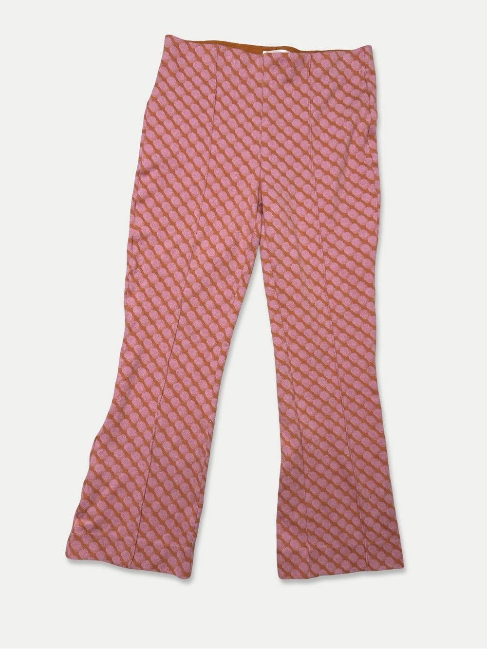 Maeve Anthropologie The Margot Pants Small Pink Orange Geometric Flare Crop